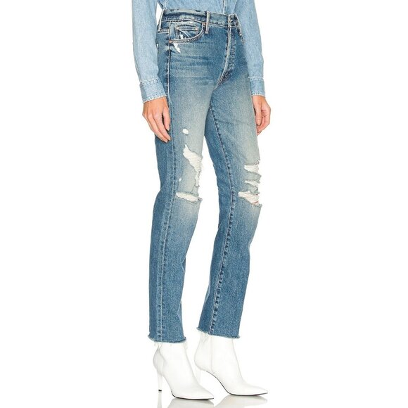 NWT Mother Superior Trickster Ankle in Thrill Seeker Destroyed Straight Jeans 26 - Picture 2 of 10